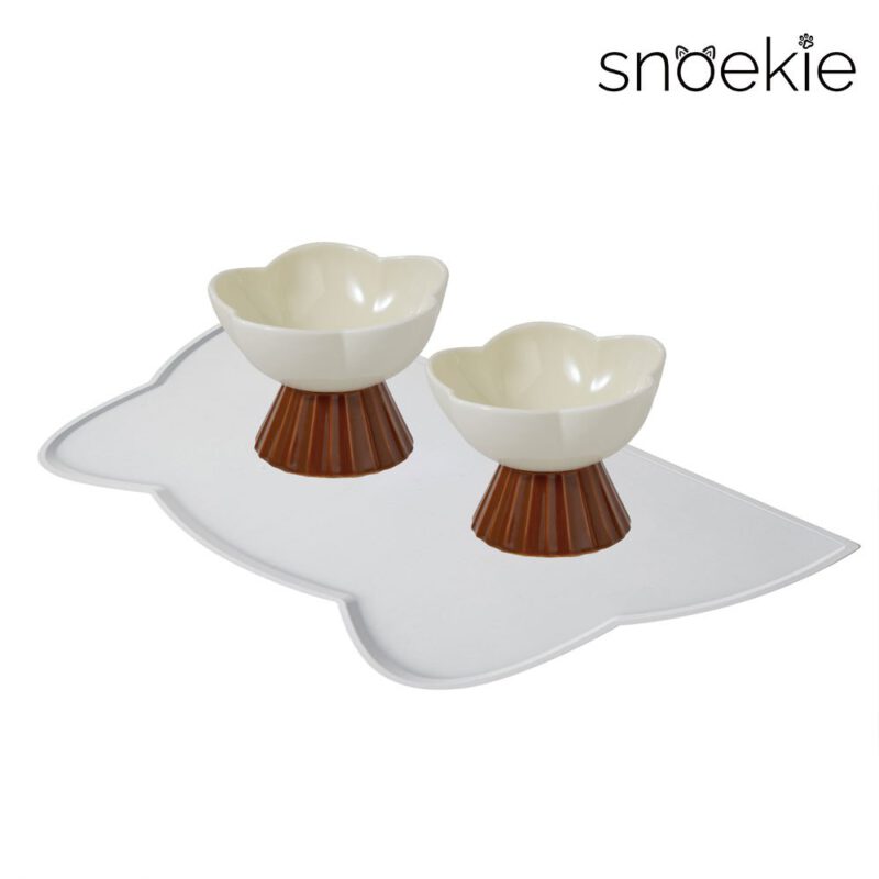 snoekie Rutschfeste Silikon-Futtermatte – 46.5×25.8 cm, Katzenform, Wasserdicht, Leicht zu Reinigen