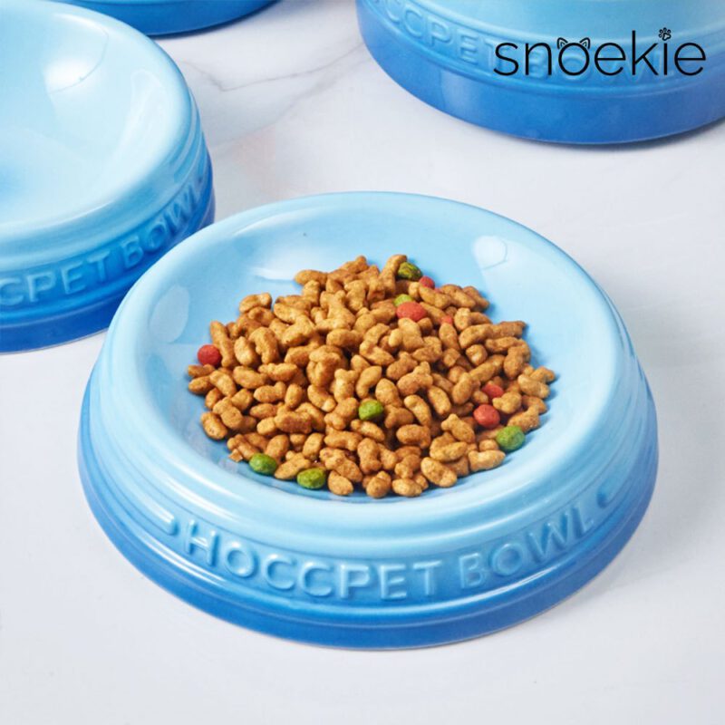 snoekie Porzellan-Haustiernapf – 13.8×13.8×5 cm, Hochtemperaturgebrannt, Spülmaschinenfest, Farbverlauf-Design