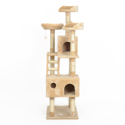 Snoekie Luxus-Mehrstufiger Katzenbaum mit Katzennest (Beige)