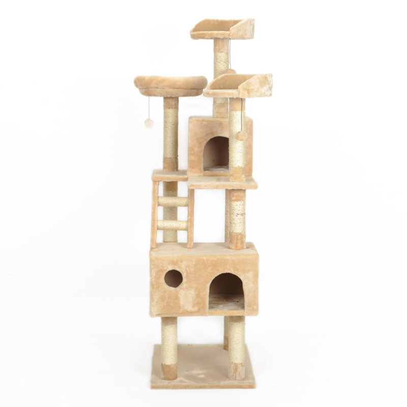 Snoekie Luxus-Mehrstufiger Katzenbaum mit Katzennest (Beige)