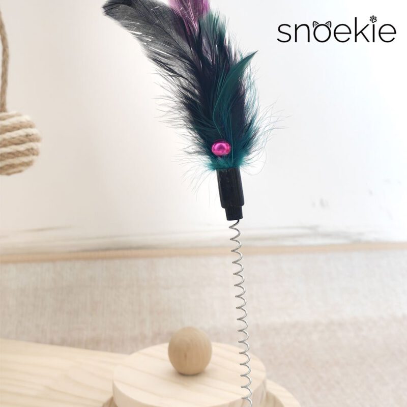 snoekie Bootsform-Kratzbaum aus Kiefernholz – Ovale Basis mit 360° Kugelspiel & hohem Sisalstamm