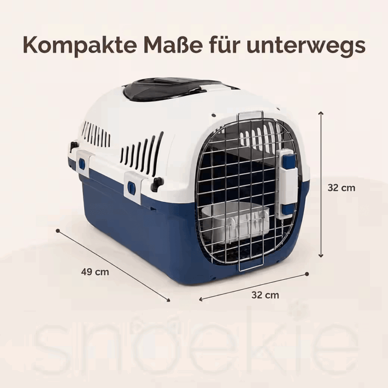 e9a8ea82-f843-486a-ae2c-ddcb8b3e4c5f_1040x1040.png SNOEKIE Haustier Transportbox für Katzen & kleine Hunde – Robuste Tierbox mit aufklappbarer Dachöffnung am Tragegriff, Sichere Metalltür, Leicht & Stabil, Ideal für Auto, Reisen & Tierarzt Blau