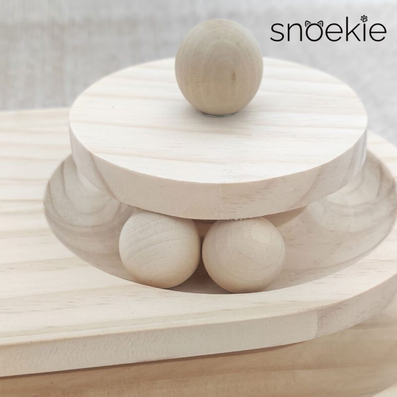 snoekie Bootsform-Kratzbaum aus Kiefernholz – Ovale Basis mit 360° Kugelspiel & hohem Sisalstamm