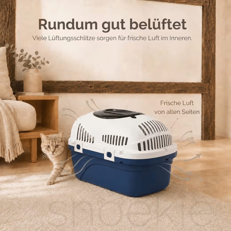 f5300978-5cc2-44e3-80df-b3f778b284f2_1040x1040.jpg SNOEKIE Haustier Transportbox für Katzen & kleine Hunde – Robuste Tierbox mit aufklappbarer Dachöffnung am Tragegriff, Sichere Metalltür, Leicht & Stabil, Ideal für Auto, Reisen & Tierarzt Blau