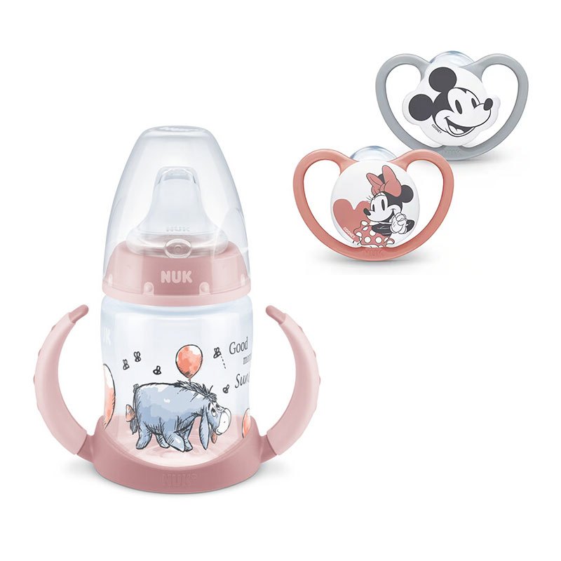 NUK First Choice Trinklernflasche 150ml mit Temperature Control & NUK space schnuller micky 6-18M