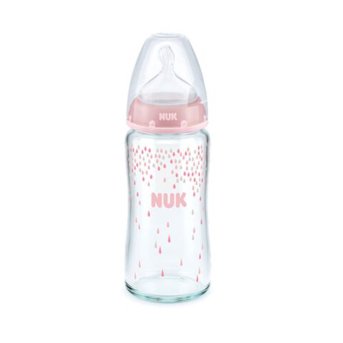 NUK First Choice Babyflasche | Glasflasche 240ml rosa