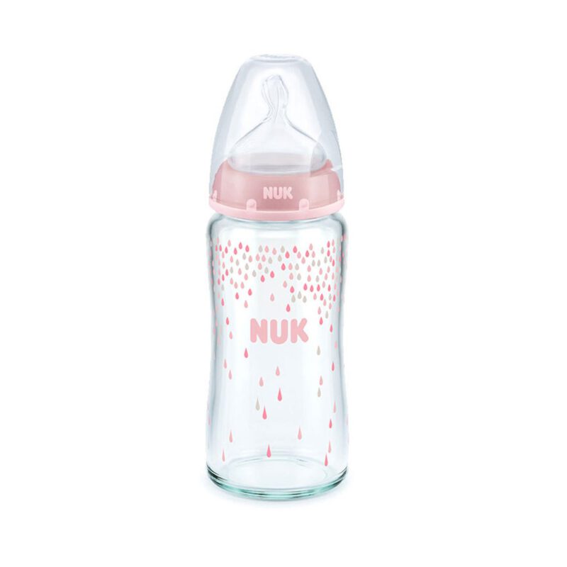 NUK First Choice Babyflasche | Glasflasche 240ml rosa