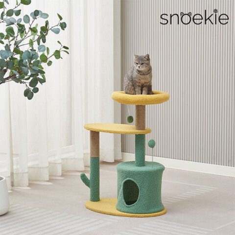 Snoekie Farbenfroher Design-Kratzbaum in Kaktus-Form mit Höhle
