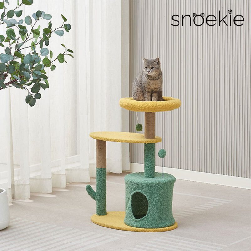 Snoekie Farbenfroher Design-Kratzbaum in Kaktus-Form mit Höhle