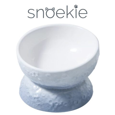 snoekie Keramik Katzennapf mit Standfuß – Erhöhter Futternapf & Wassernapf für Katzen, Rutschfest, Spülmaschinengeeignet, Modernes Design Hellblau