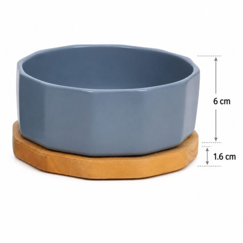 Snoekie Keramik Futternapf Set für kleine und mittelgroße Hunde, Hundenapf mit Holzuntersetzer und Leckerli-Dose mit Silikon-Dichtungsring, 300 g Futter, Geschenkidee