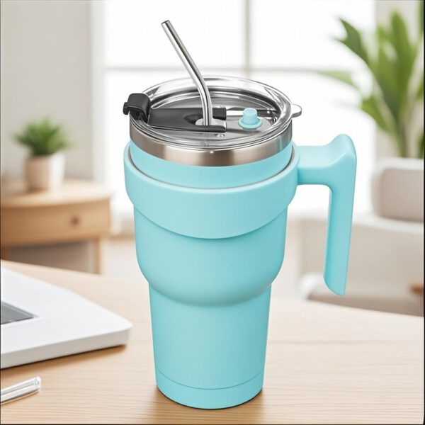 Snoekie Reise-Thermosbecher 900ml hell blau – Bild 3