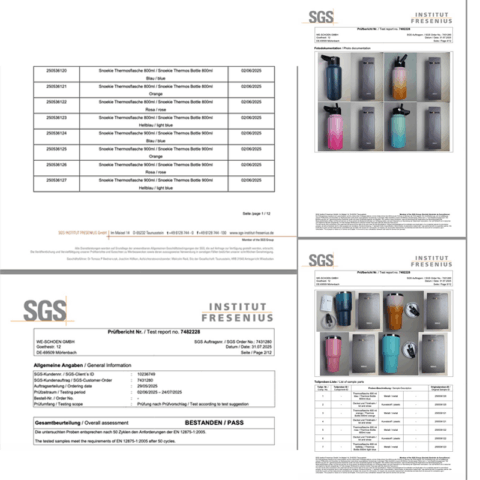 另外2款检测报告 Snoekie Reise-Thermosbecher 900ml orange