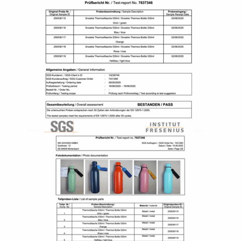 挂绳杯1 Snoekie Thermosflasche 530ml mint-grün
