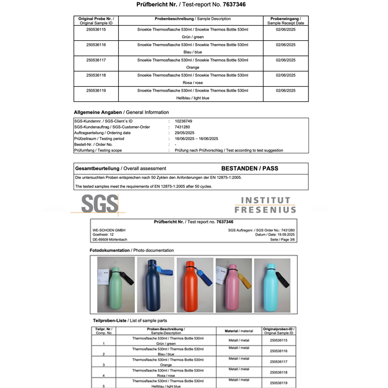 挂绳杯1 Snoekie Thermosflasche 530ml mint-grün
