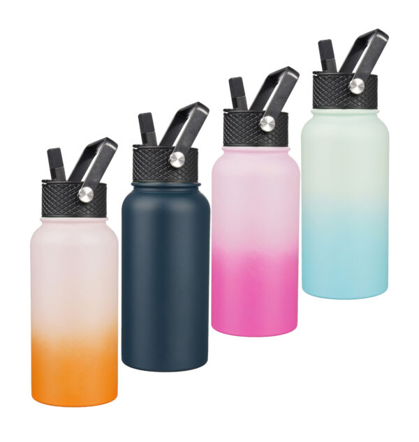 Snoekie Thermoflasche 800 ml – Edelstahl Trinkflasche | Vakuumisoliert, BPA-frei, mit 3 verschiedenen Deckeln & Trinkhalmen | hält Warm & Kalt | Auslaufsicher| lebensmittelecht geprüft (SGS / EU 1935/2004